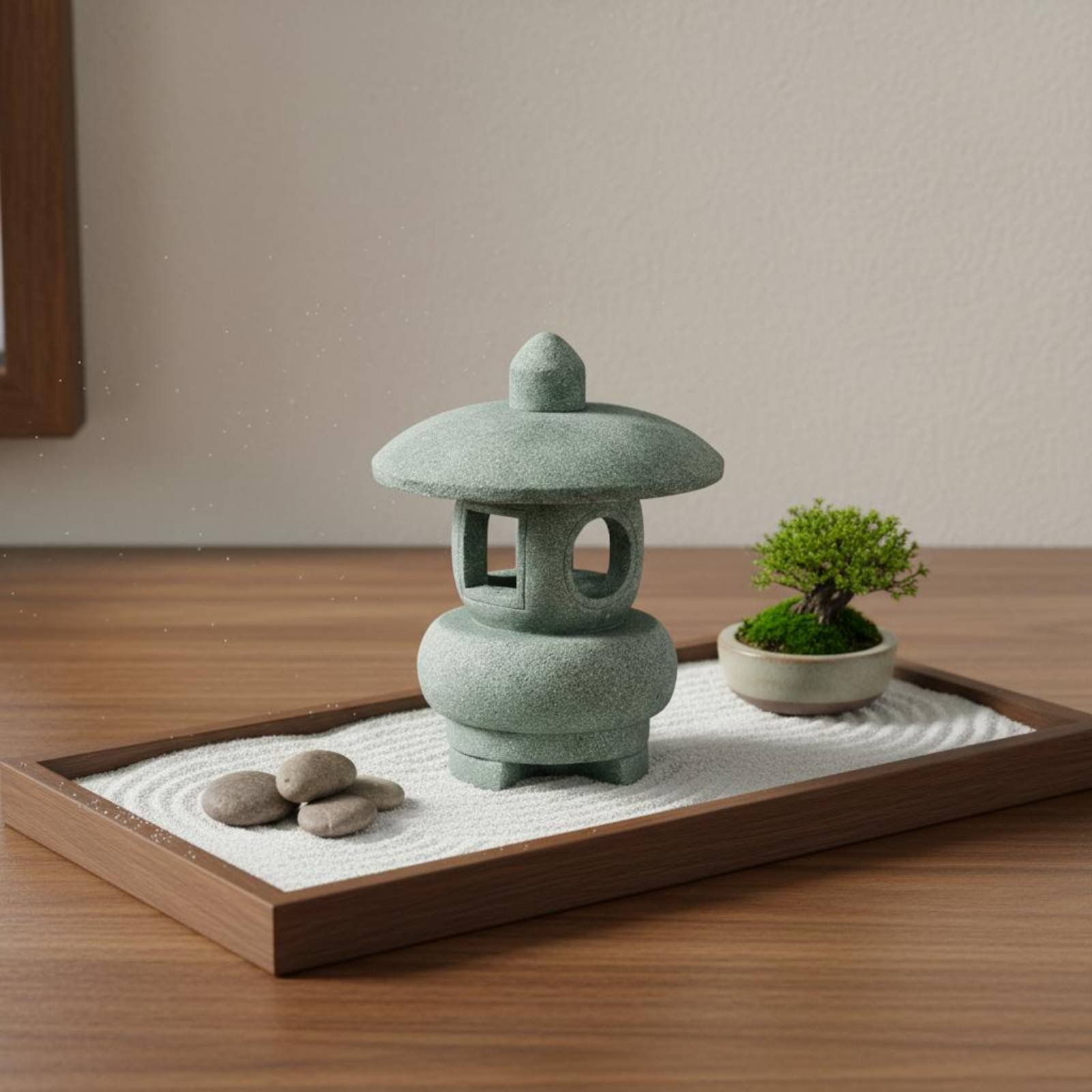 فانوس حجري مصغر بتشطيب عتيق لت - مراجعة Japanese Garden Bonsai وسعره